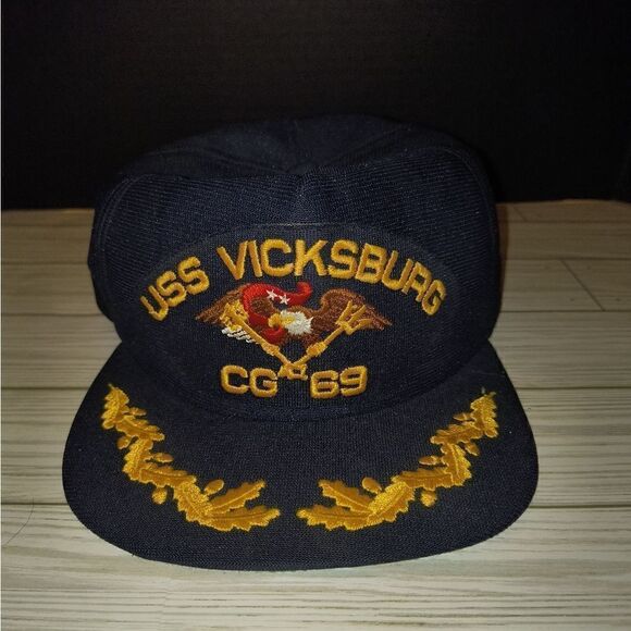 Vintage USS Vicksburg CG-69 Navy Eagle Hat Cap New Era Design Model Made In USA - Picture 6 of 9